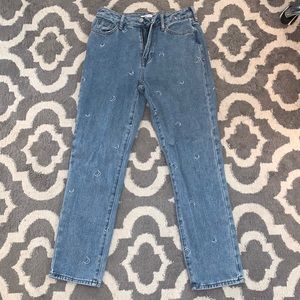 Blue denim with white moons size 25 jeans
